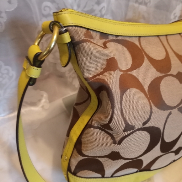 Coach Brown and Lime Green Bag Hobo Y2K Handbag - Picture 11 of 16